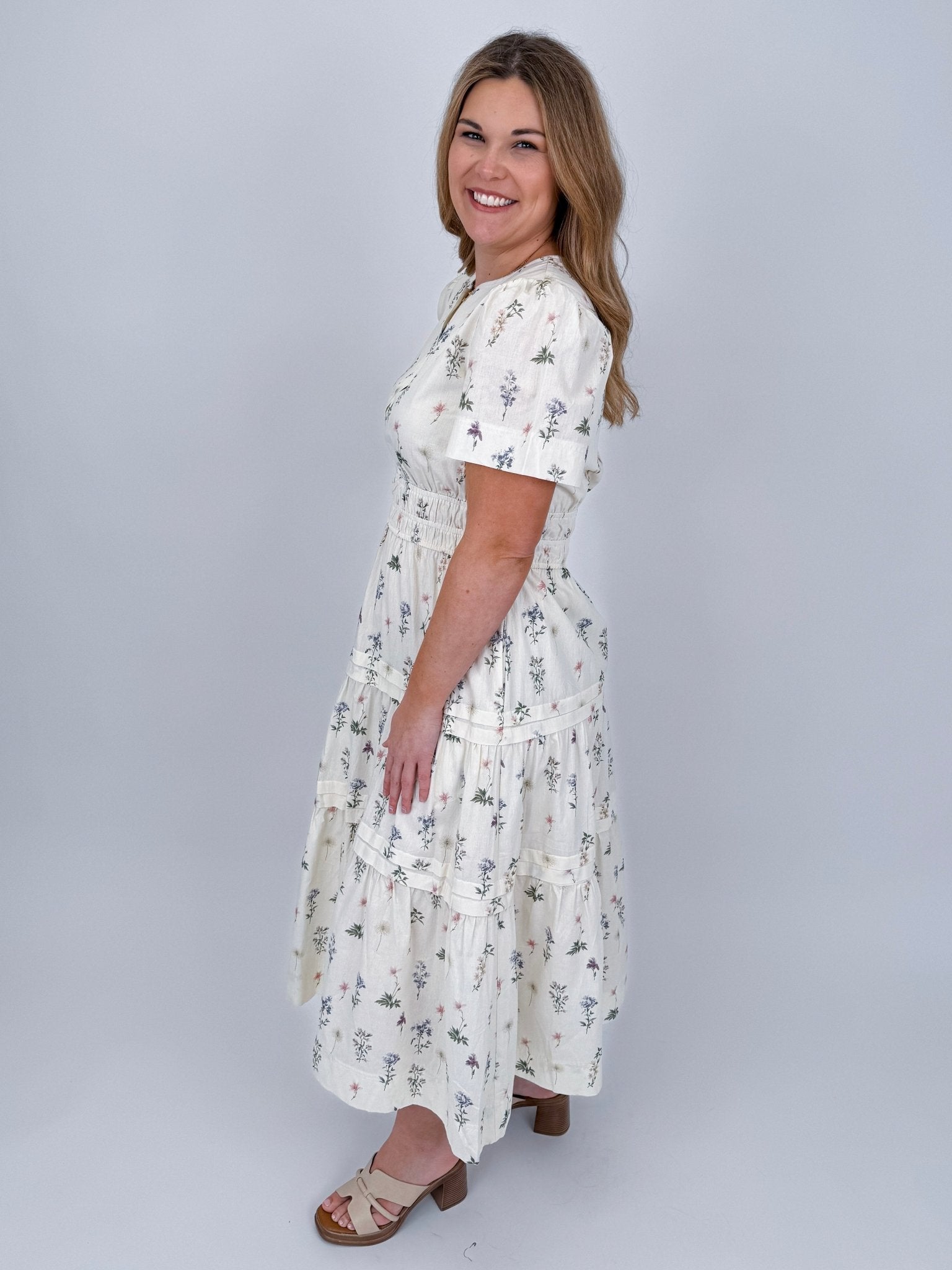 Wanda Floral Midi Dress - PAPER DOLL