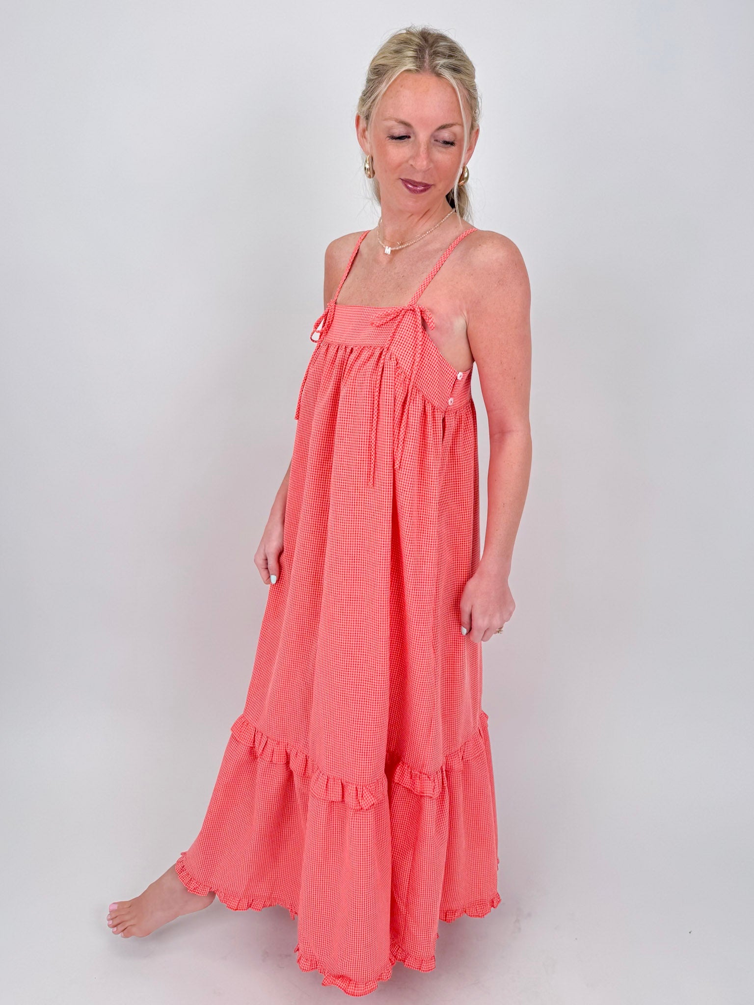 Dee Dee Gingham Midi Dress - PAPER DOLL