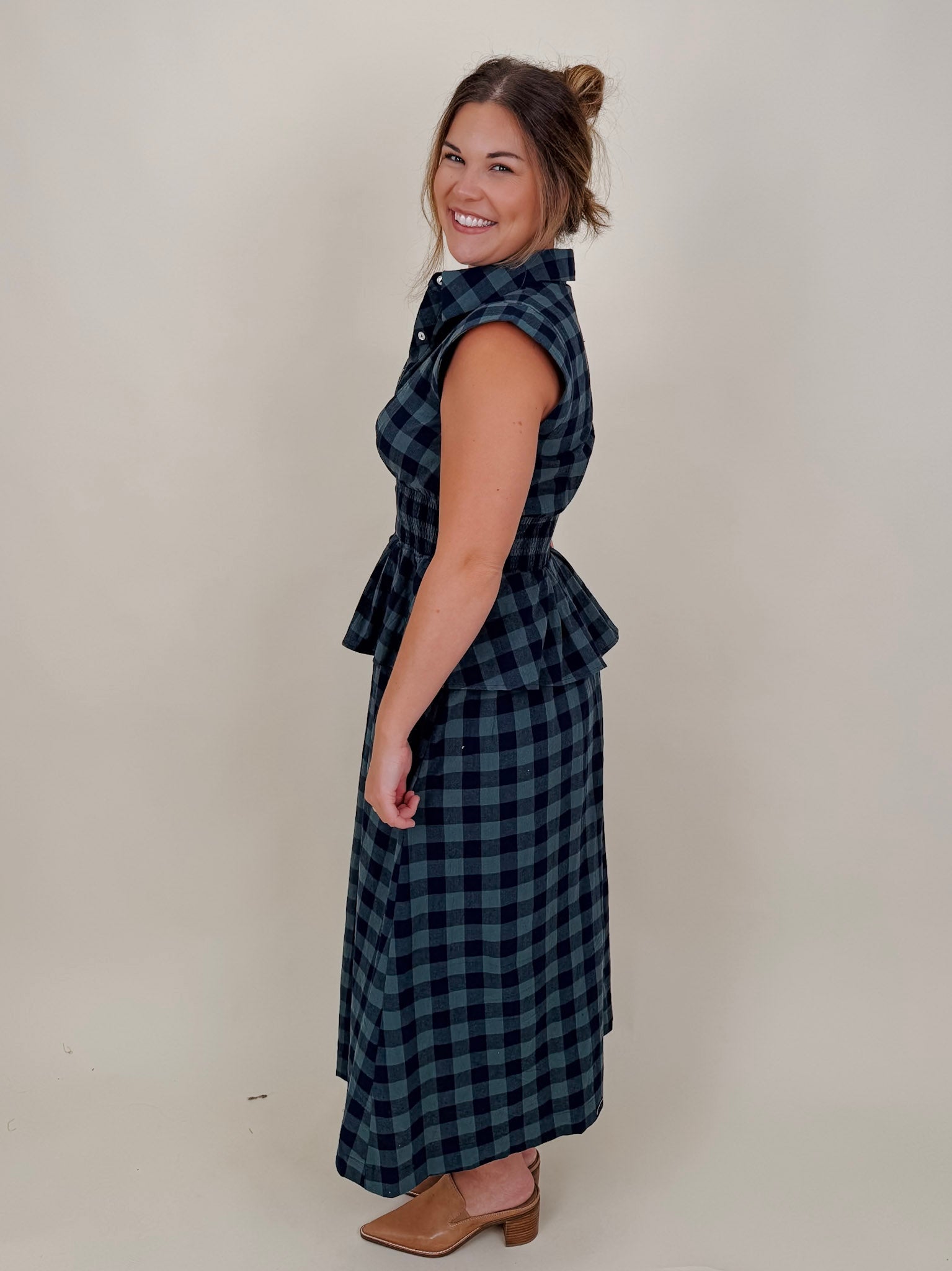 Dorothy Midi Check Dress - PAPER DOLL