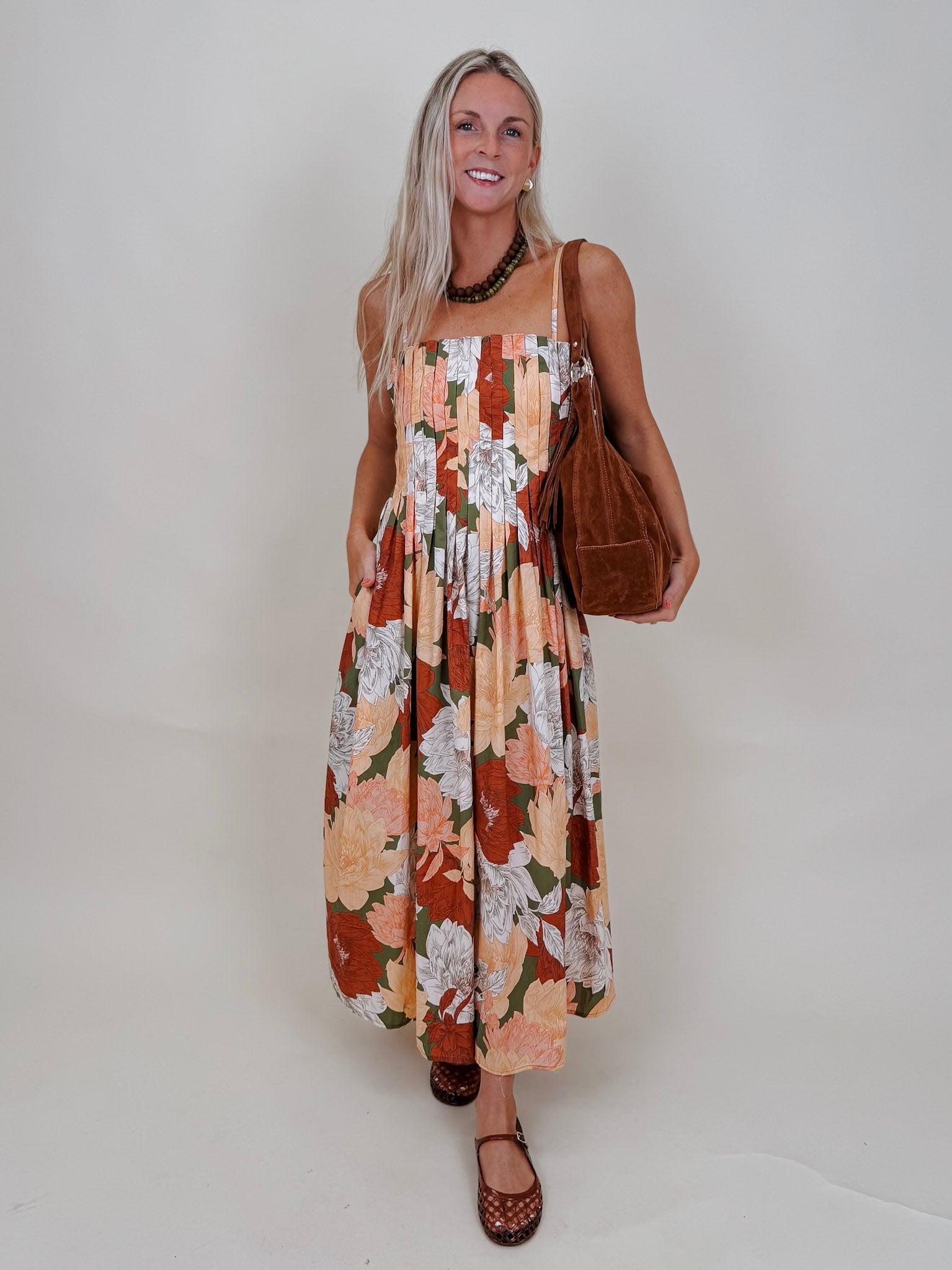 Laura Grace Pleated Midi Dress - PAPER DOLL