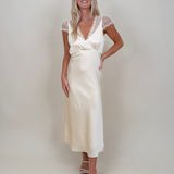 Isadora Satin Midi Dress - PAPER DOLL