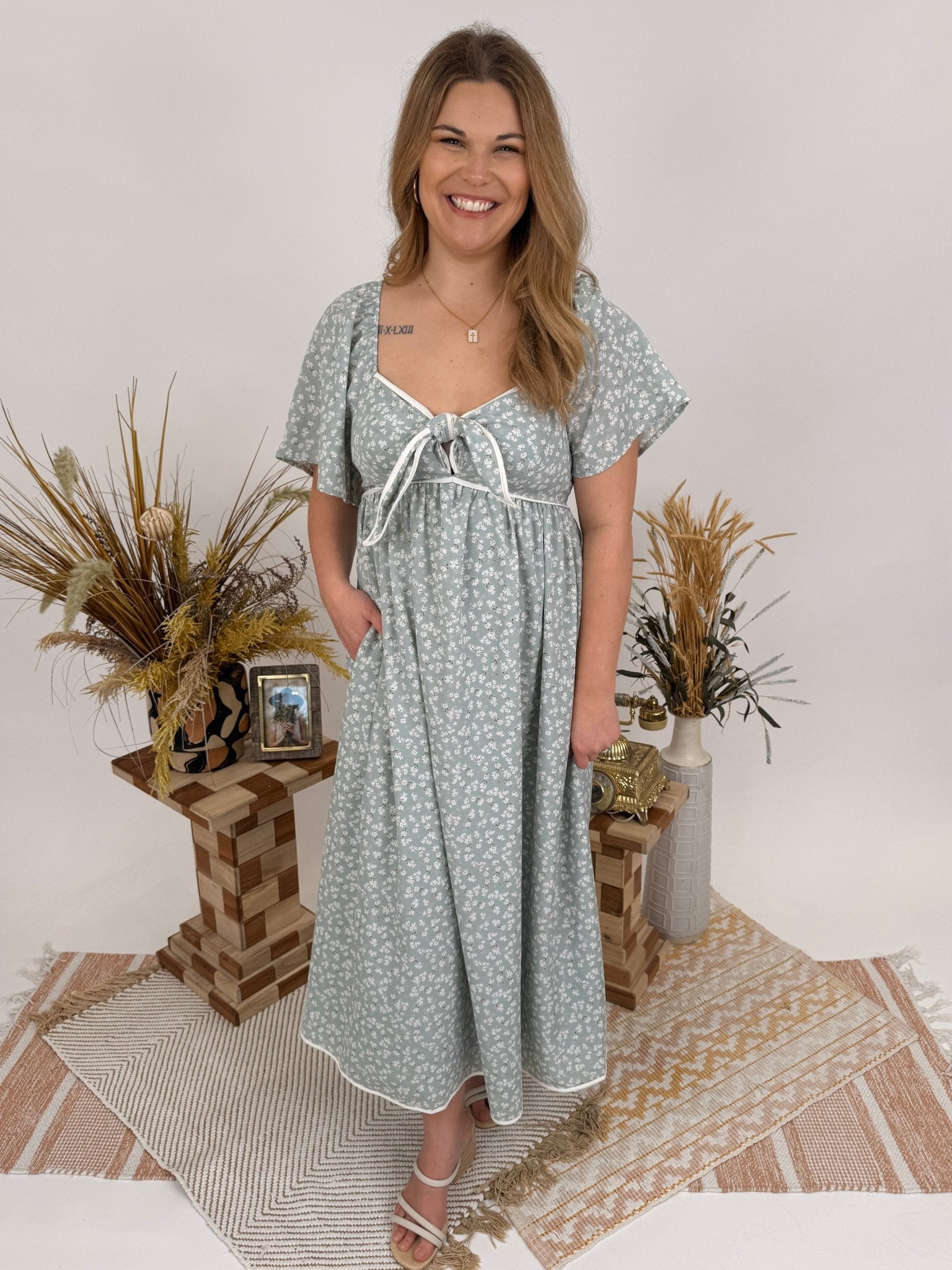 Streets of Joy Floral Midi Dress - PAPER DOLL