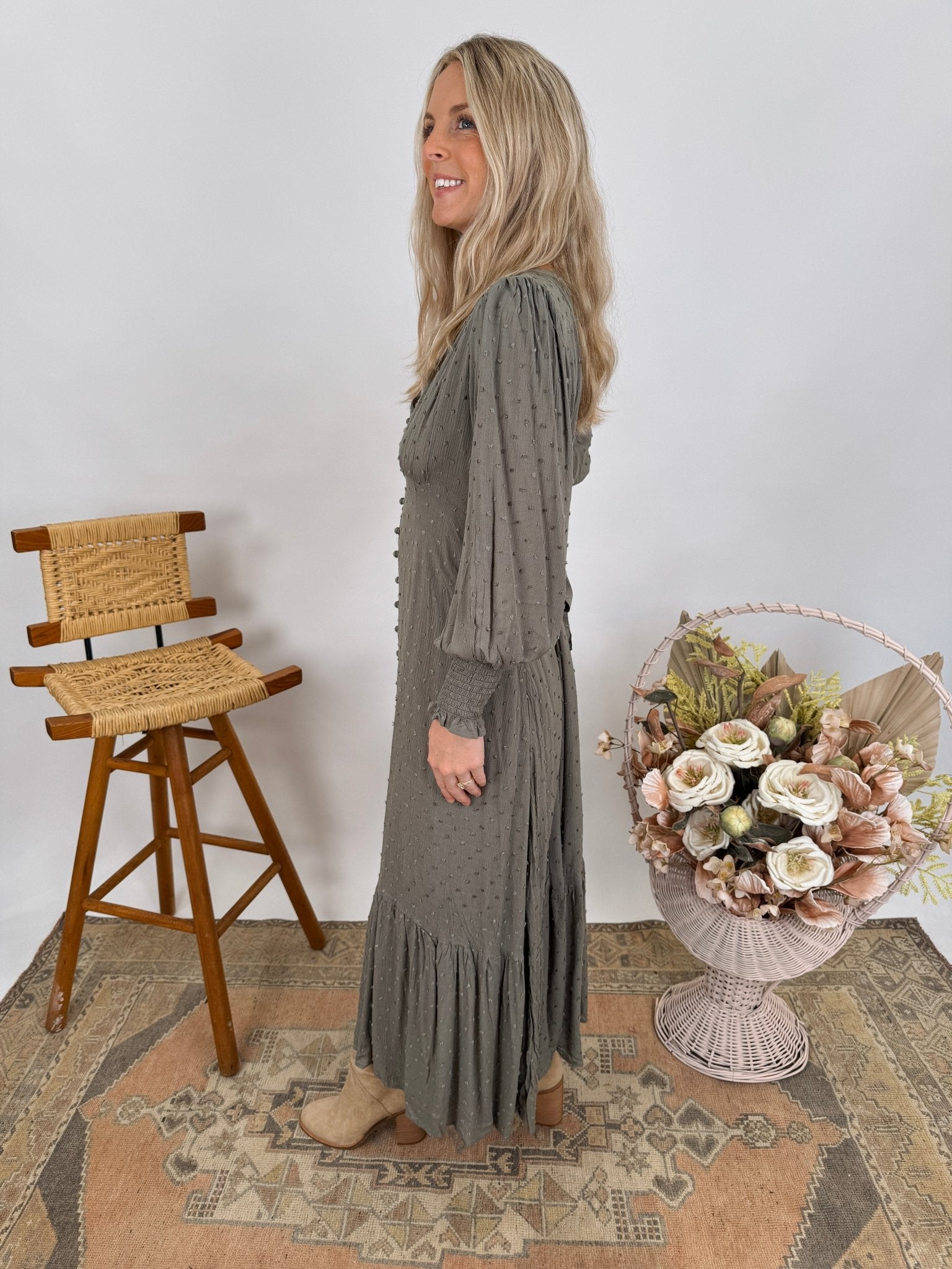 Jasmine Swiss Dot Maxi Dress - PAPER DOLL