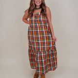 Haley Plaid Midi Dress - PAPER DOLL