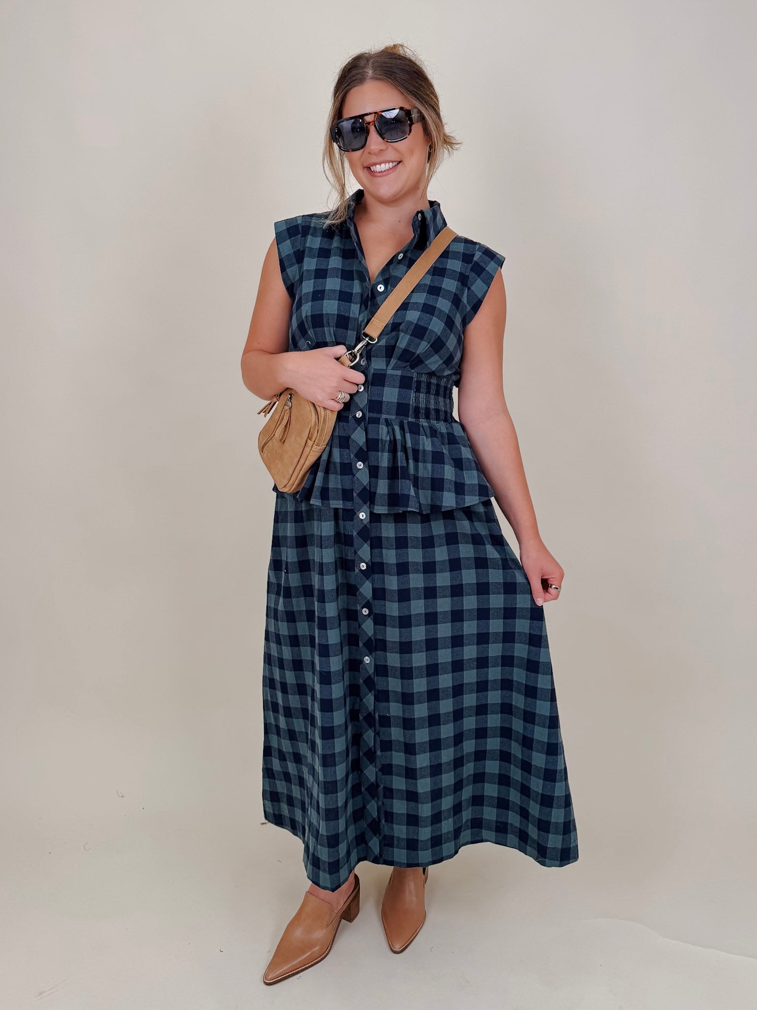 Dorothy Midi Check Dress - PAPER DOLL