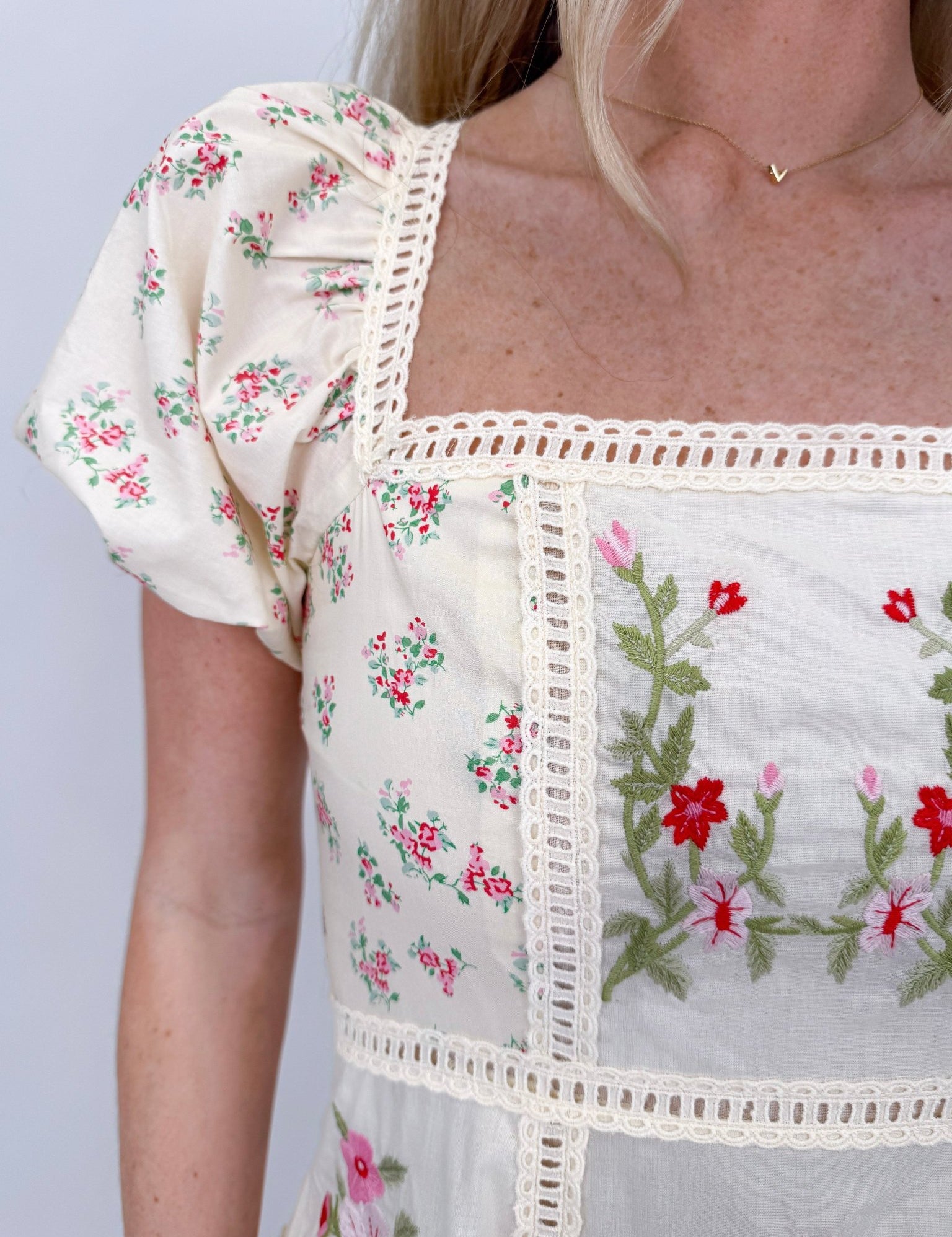 Give It Time Embroidered Mini Dress - PAPER DOLL