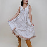Fiora Ruffle Floral Midi Dress - PAPER DOLL