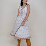 Fiora Ruffle Floral Midi Dress - PAPER DOLL