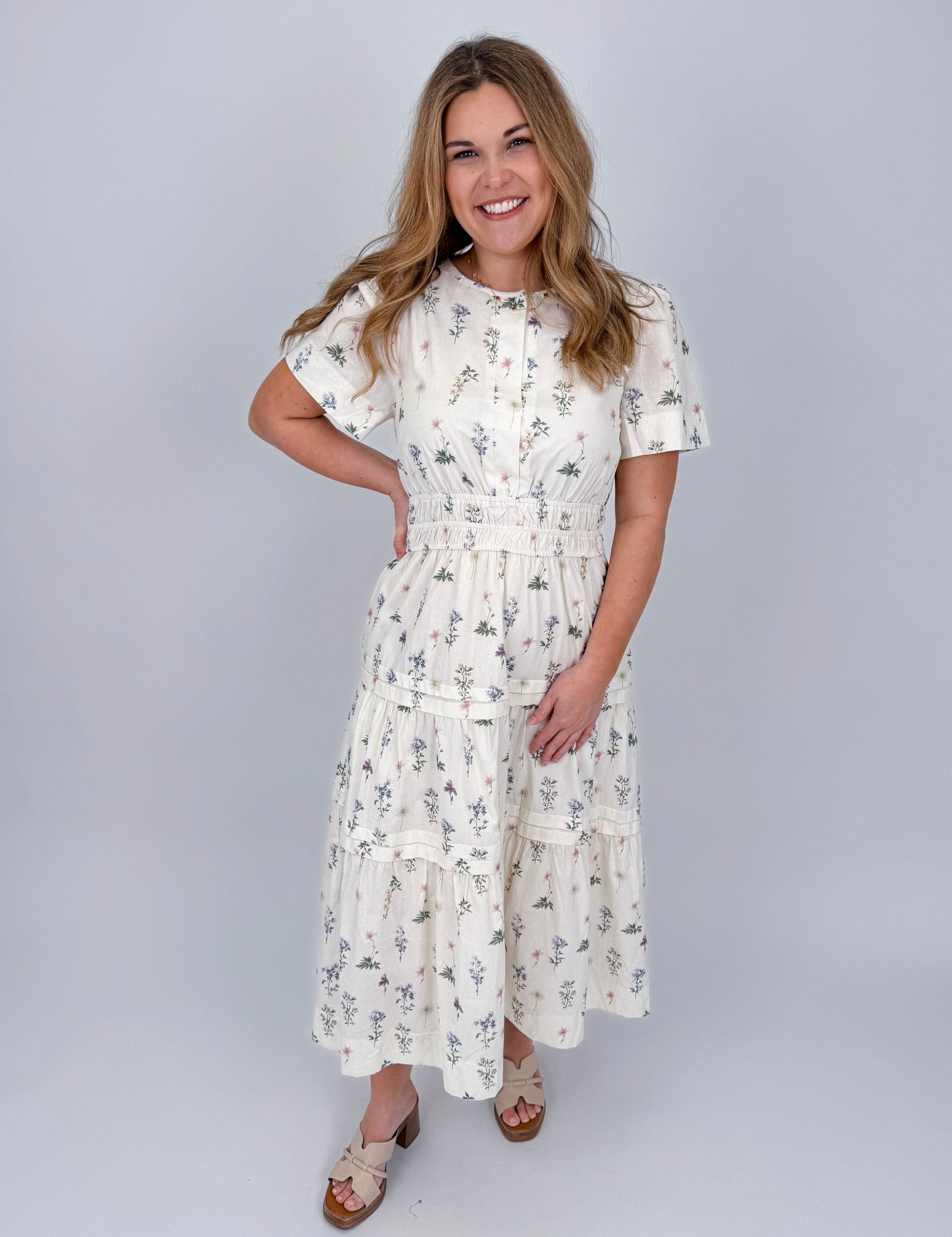 Wanda Floral Midi Dress - PAPER DOLL