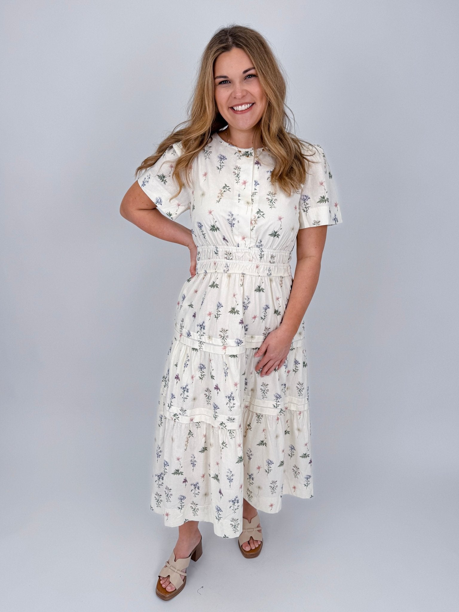 Wanda Floral Midi Dress - PAPER DOLL