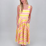 A Sweet Splash Striped Midi Dress - PAPER DOLL