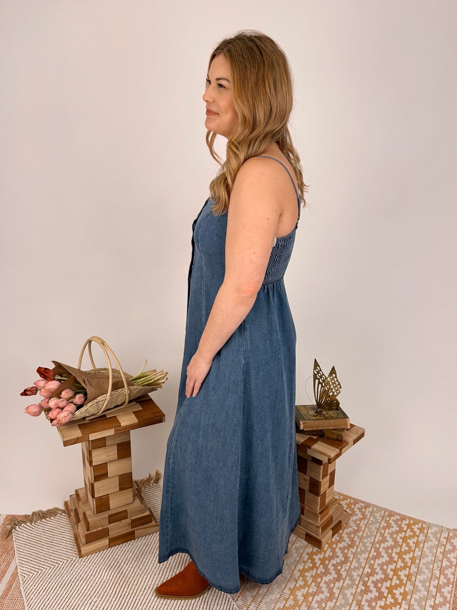 Colsie Button Down Maxi Dress - PAPER DOLL