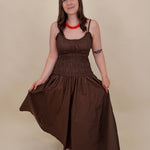 Sadie Smocked Midi Dress - PAPER DOLL