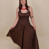 Sadie Smocked Midi Dress - PAPER DOLL