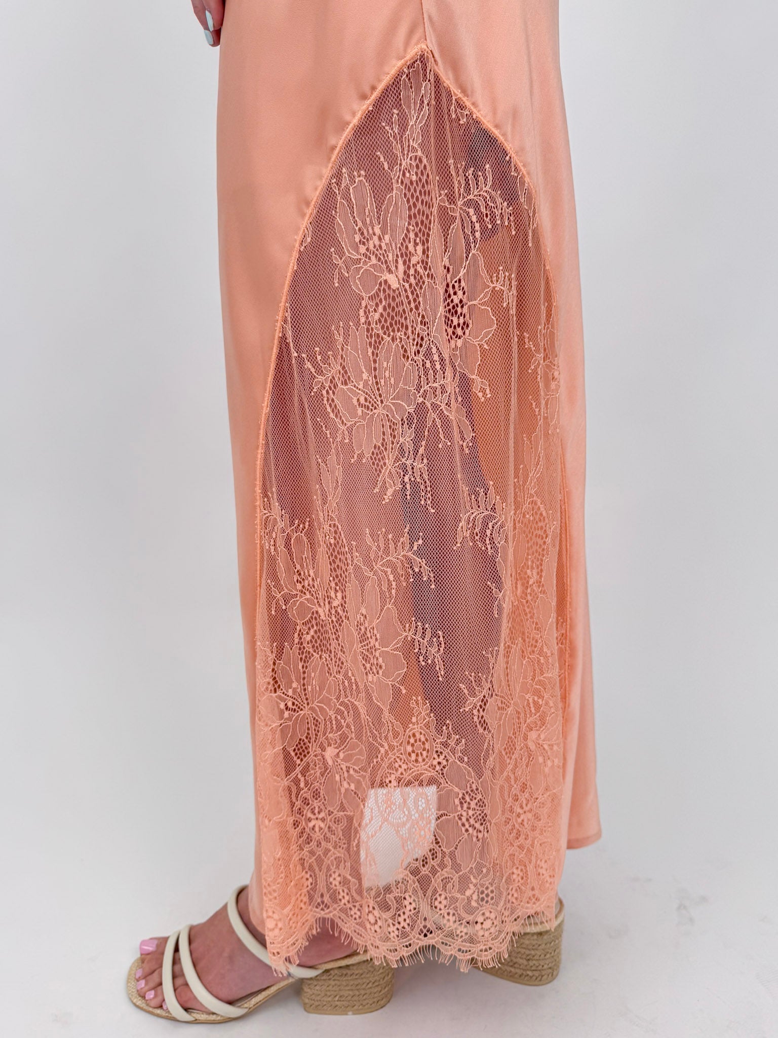With Kindness Lace Detail Maxi Dress - PAPER DOLL