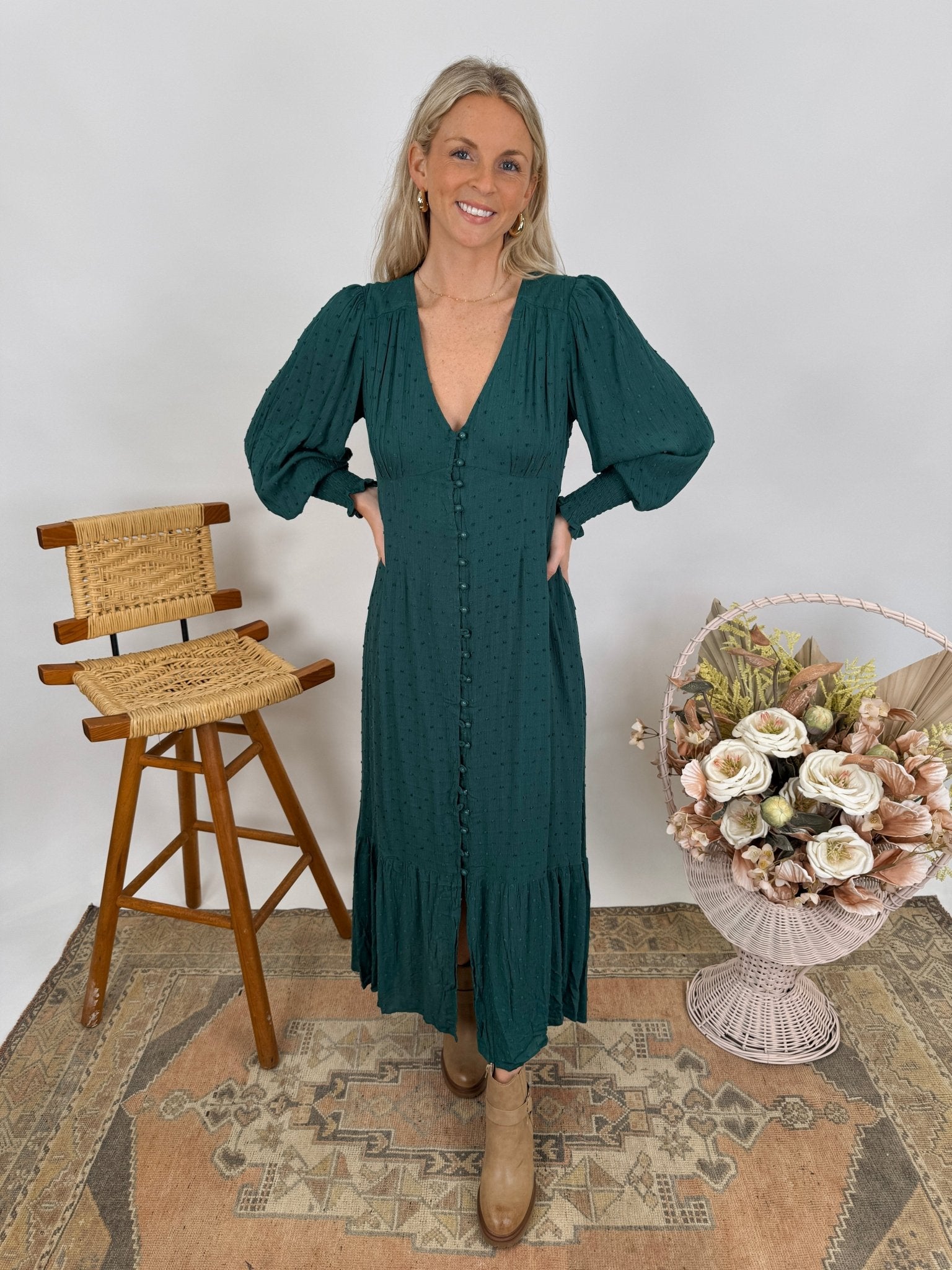 Jasmine Swiss Dot Maxi Dress - PAPER DOLL