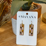 Mosaic Tile and Brass Earring - PAPER DOLL