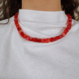 Bonne Mere Red Square Necklace - PAPER DOLL