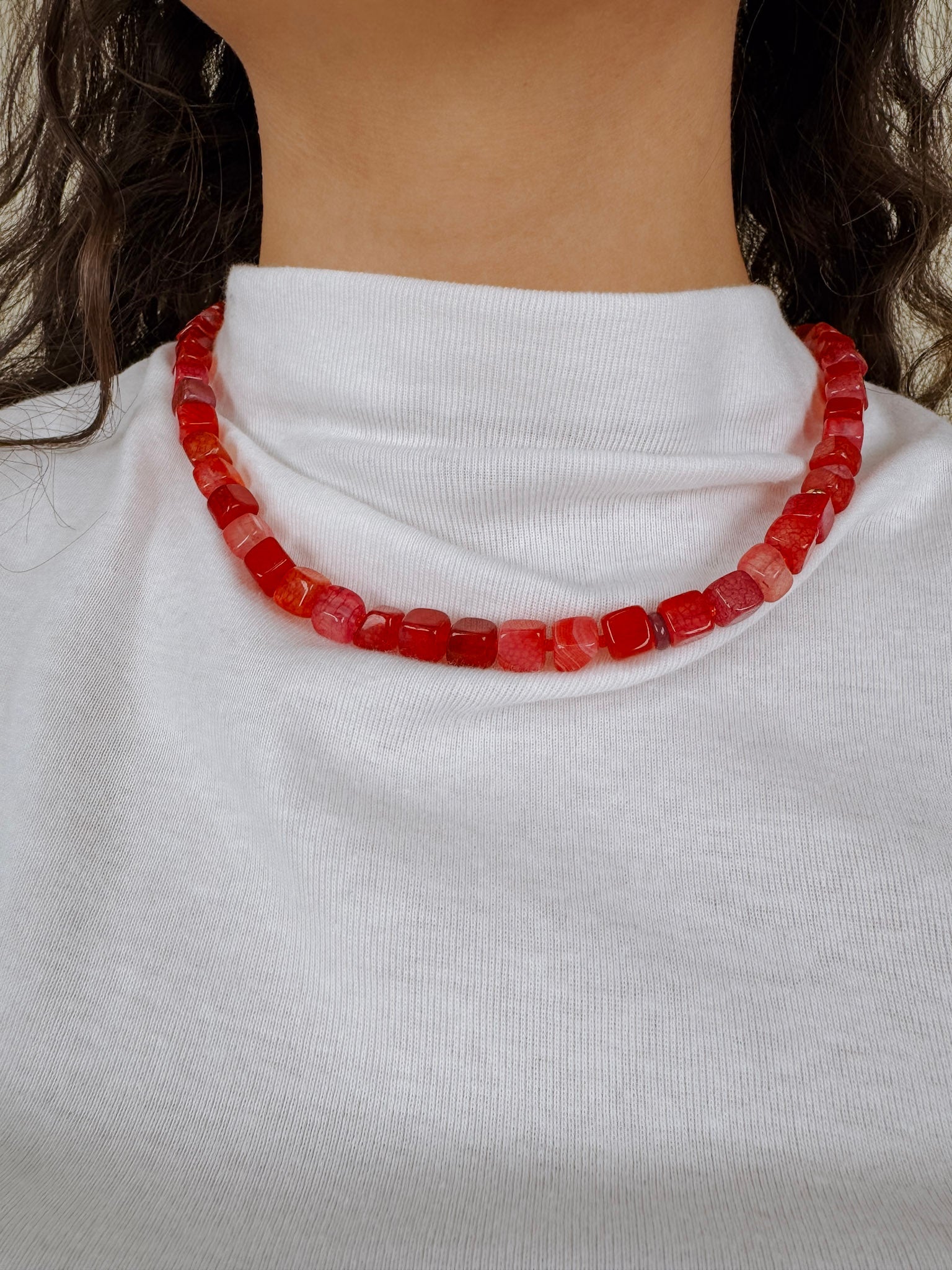 Bonne Mere Red Square Necklace - PAPER DOLL
