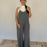 Olive Wide Leg Mineral Washed Jumper - PAPER DOLL