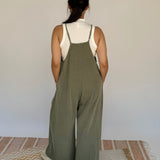 Olive Wide Leg Mineral Washed Jumper - PAPER DOLL