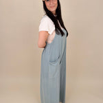 Olive Wide Leg Mineral Washed Jumper - PAPER DOLL