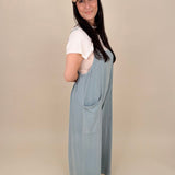 Olive Wide Leg Mineral Washed Jumper - PAPER DOLL