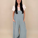 Olive Wide Leg Mineral Washed Jumper - PAPER DOLL