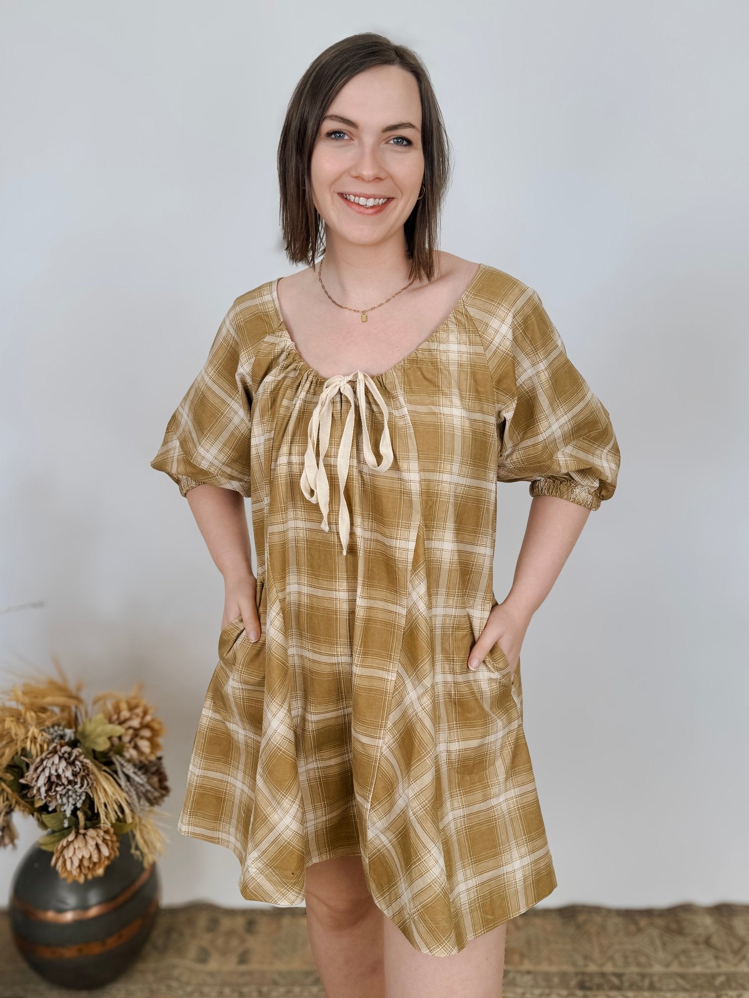 Nadine Plaid Romper - PAPER DOLL