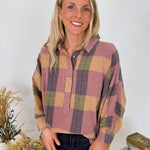 Just Saying Plaid Button Up Top - PAPER DOLL