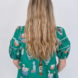 Puppies & Swans Button Up Top - PAPER DOLL