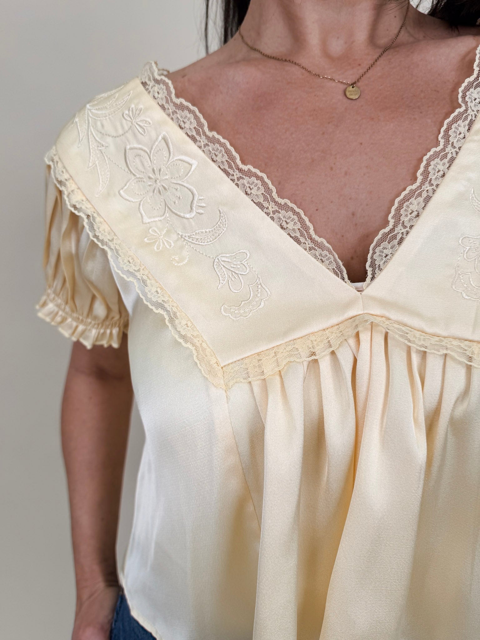 Shine Bright Floral Lace Detail Blouse - PAPER DOLL