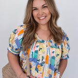 Celeste Patchwork Print Top - PAPER DOLL