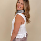 Etta V-Neck Lace Trim Top - PAPER DOLL