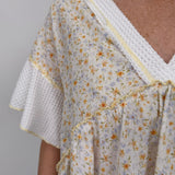 Sprouting Spring V - Neck Knit Top - PAPER DOLL