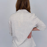 Lena Striped Soft Linen Blazer - PAPER DOLL