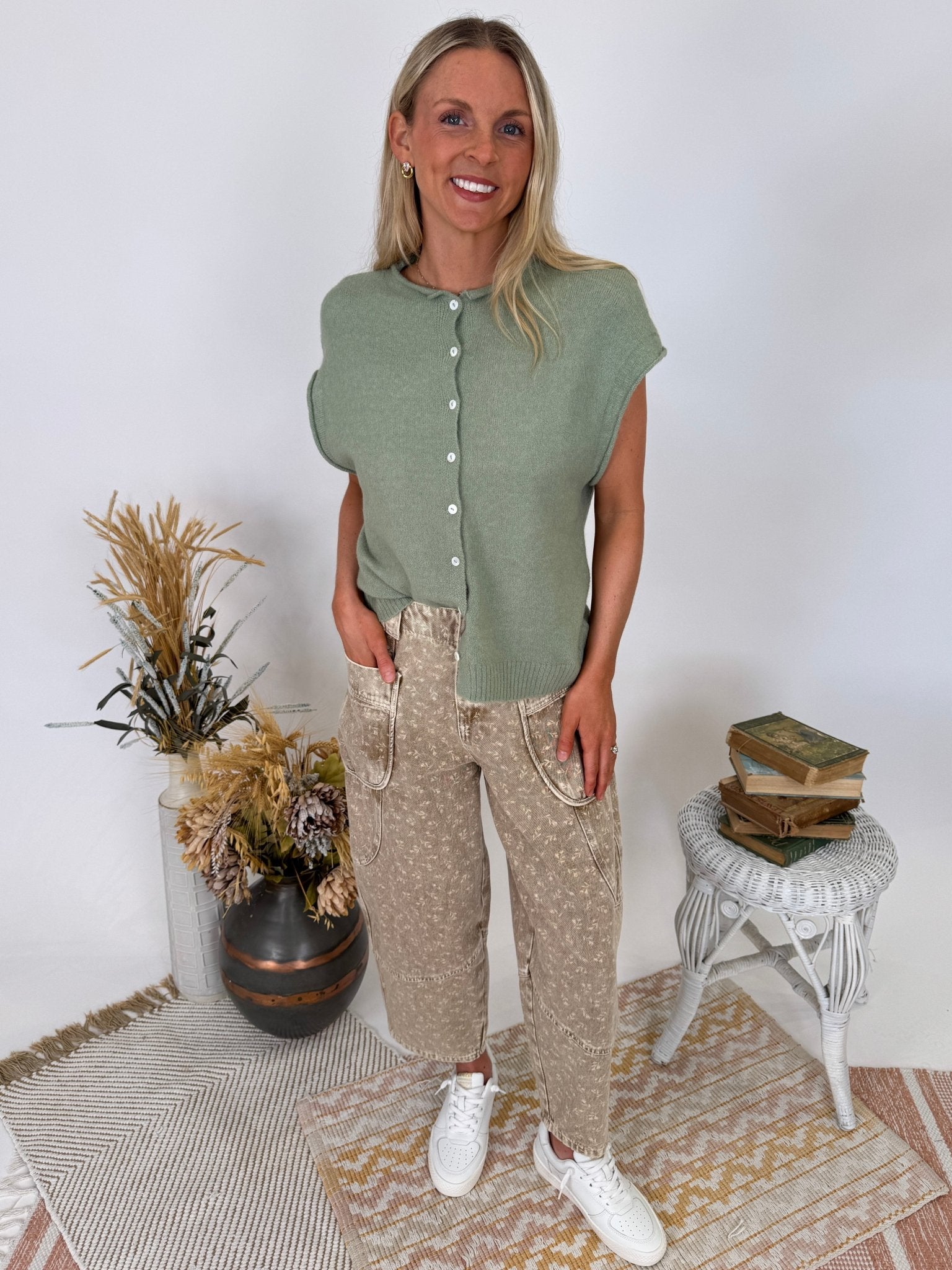 Woven Moments Sweater Vest Cardigan - PAPER DOLL