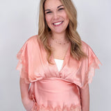 Touch Of Grace V - Neck Blouse - PAPER DOLL