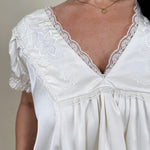 Shine Bright Floral Lace Detail Blouse - PAPER DOLL
