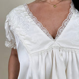 Shine Bright Floral Lace Detail Blouse - PAPER DOLL