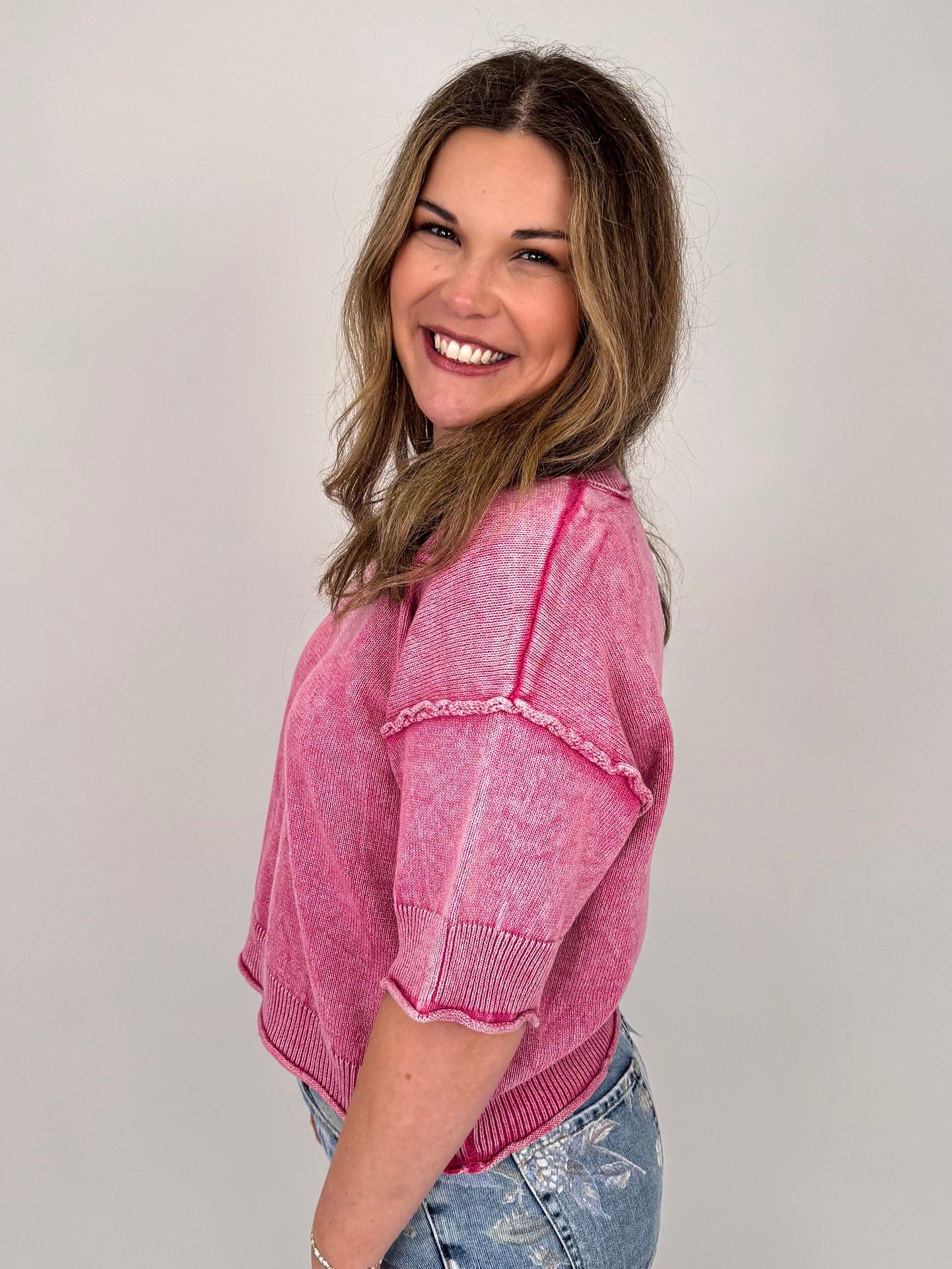 Leslie Ann Washed Knit Top - PAPER DOLL