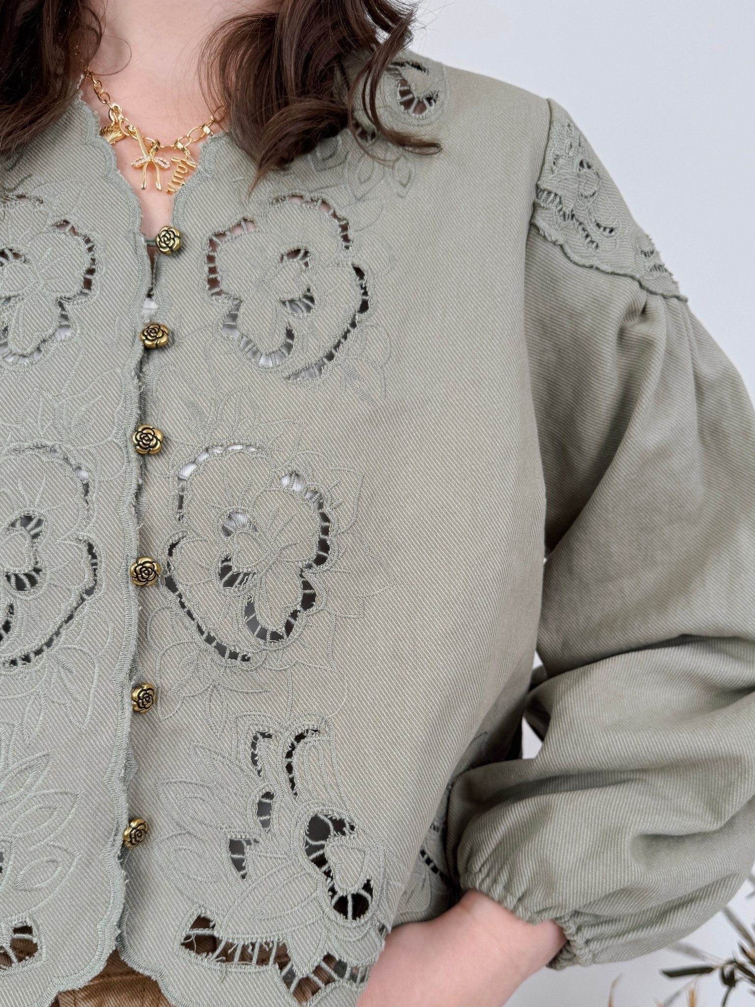 Dreaming Denim Floral Button Top - PAPER DOLL