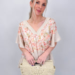 Sprouting Spring V - Neck Knit Top - PAPER DOLL