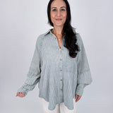 Beverly Striped Button Up Top - PAPER DOLL