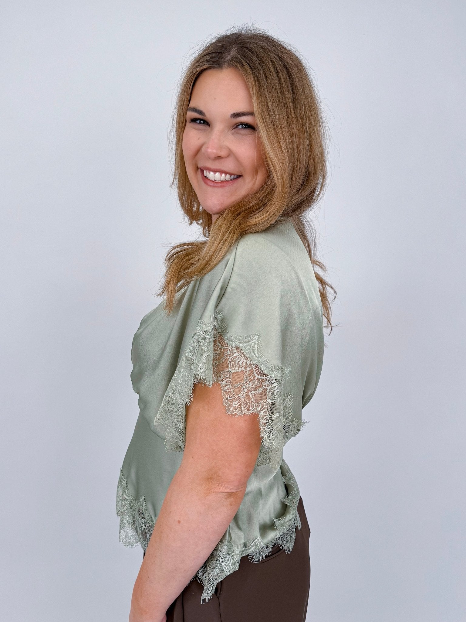 Touch Of Grace V - Neck Blouse - PAPER DOLL