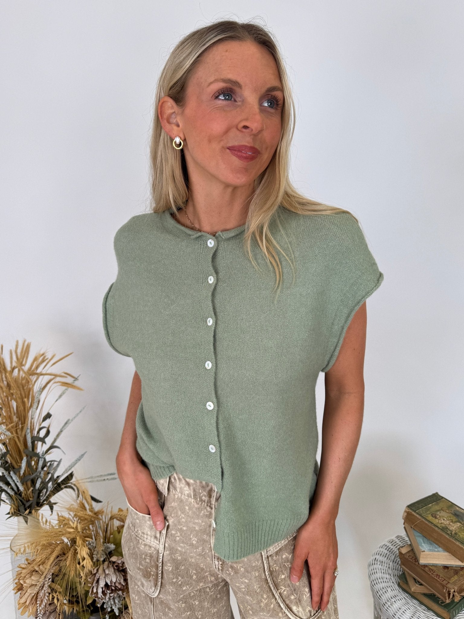 Woven Moments Sweater Vest Cardigan - PAPER DOLL