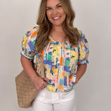 Celeste Patchwork Print Top - PAPER DOLL