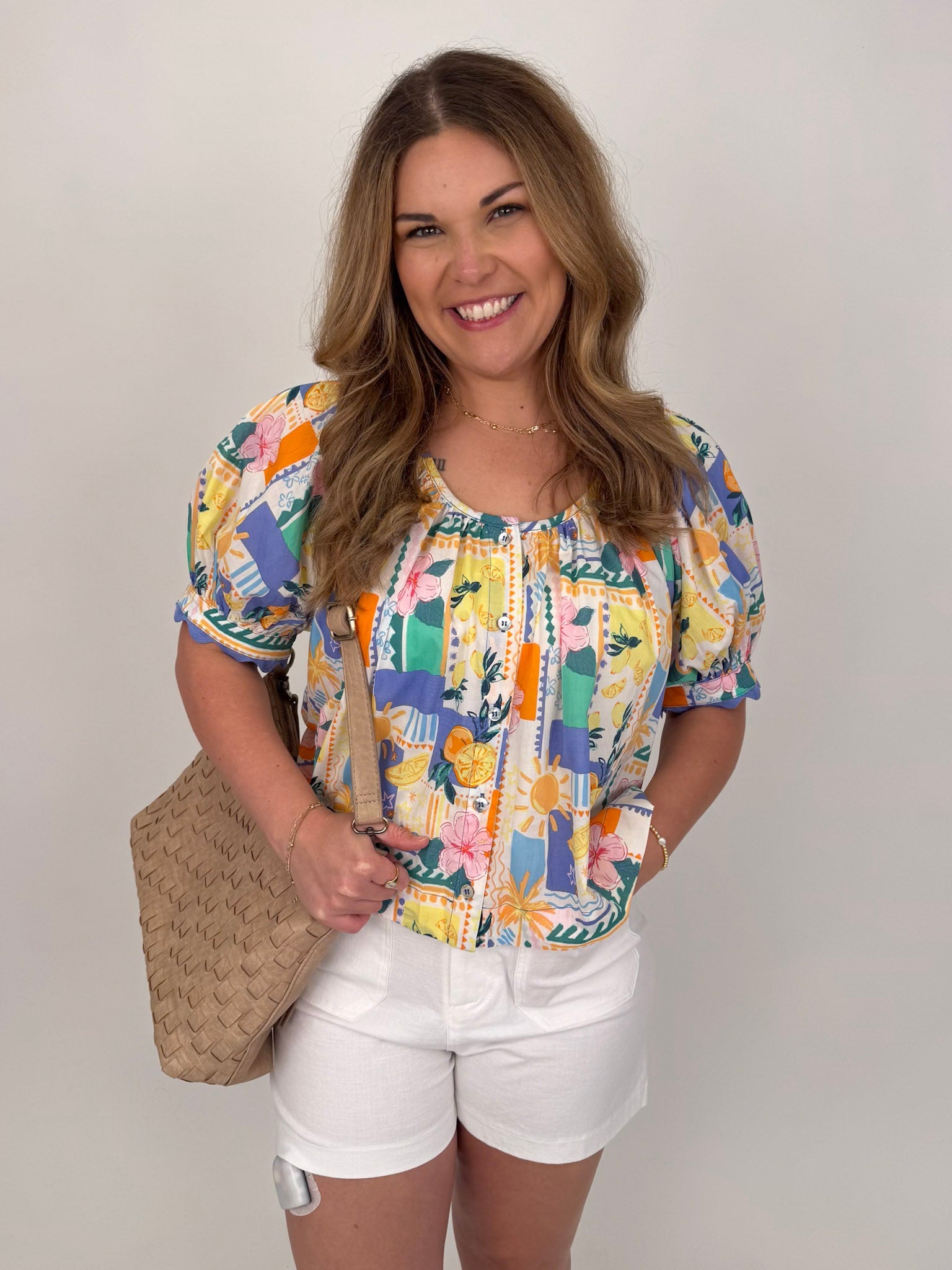 Celeste Patchwork Print Top - PAPER DOLL