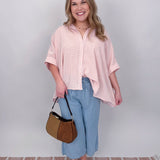 Minding My Business Linen Button Up - PAPER DOLL