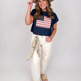 Americana Mixed Fabric Flag Top - PAPER DOLL